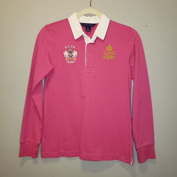 Polo Ralph Lauren Other - Ralph Lauren Rugby Y2K Shirt Girls XL 16 Pink Crest Logo #15 Number